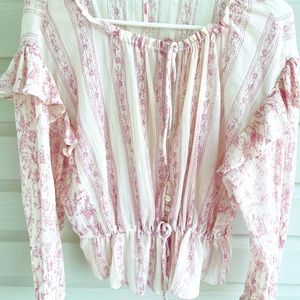 FP floral Cinched Waist blouse. Used twice.